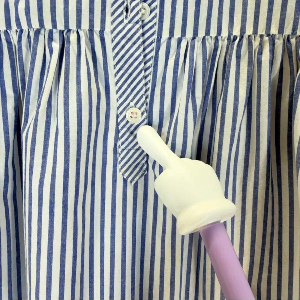 Carter’s Girls Button Shirt Dress Blue‎ Stripe Size 7
